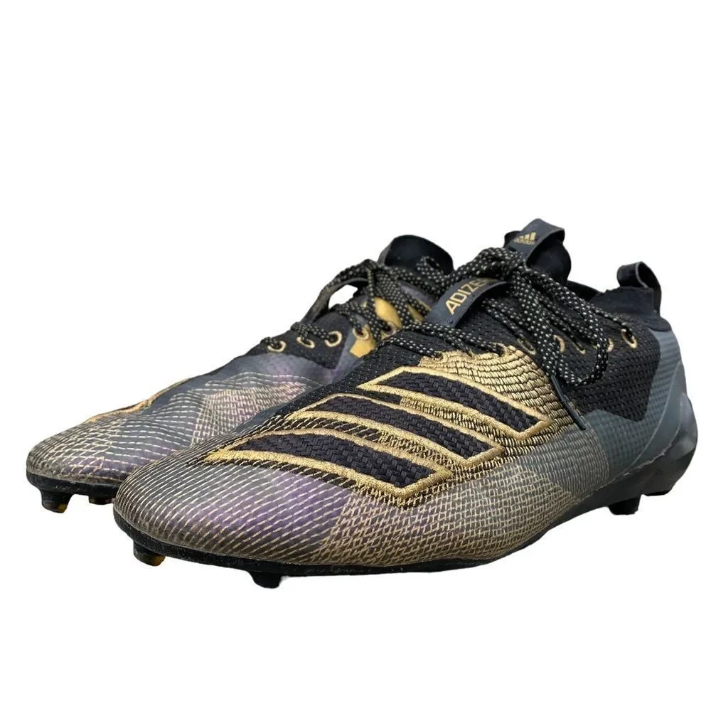 Adidas Adizero 8.0 Black Gold Metallic Football Cleats Men’s size 13